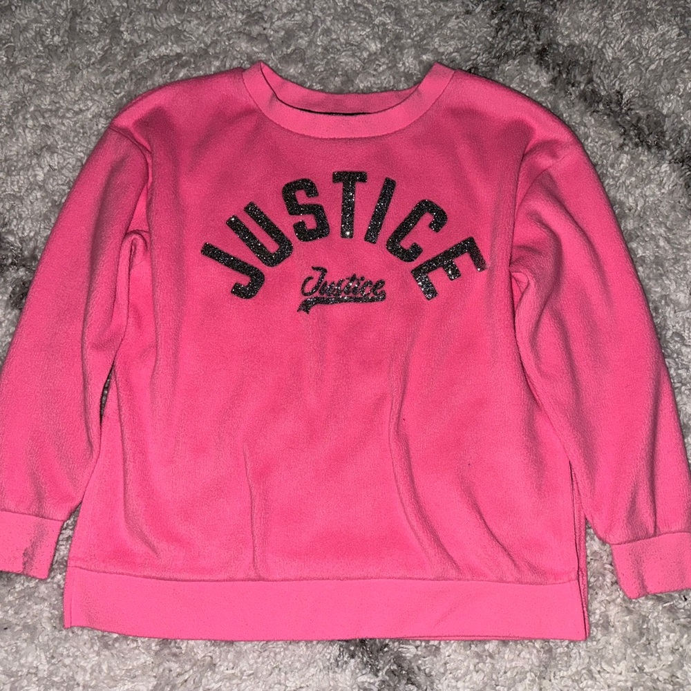 Justice Pink Glitter Logo Hoodie